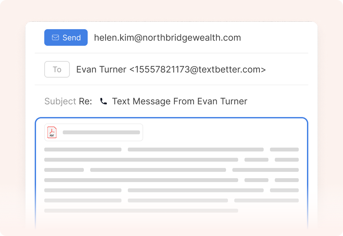 Send Email by Text Card