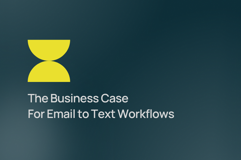 Graphic representing the business case for sending business text messages by email through email-to-text workflows